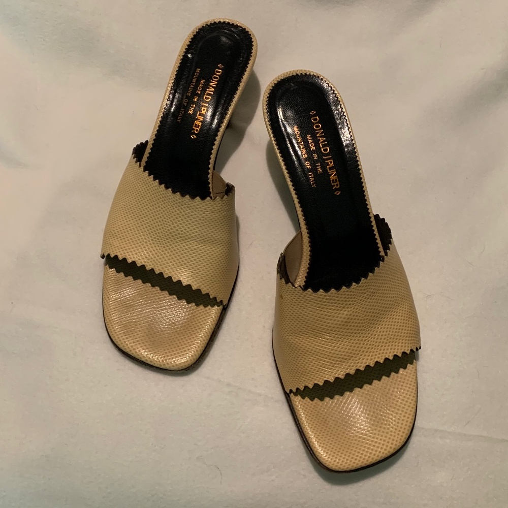 Donald J. Pliner Leather Kitten Heel Mules - Picture 14 of 14